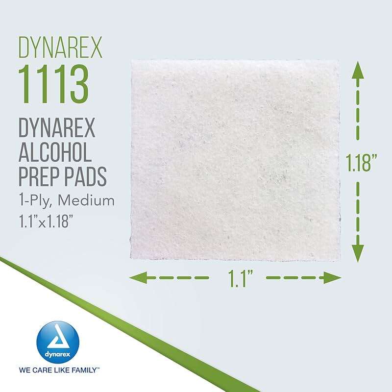 Dynarex DynaSafety Sterile Alcohol Prep Pads - Medium - 70% Isopropyl Alcohol, Individually Wrapped, Soft Cleaning Wipes - 200 per Box - Image 2