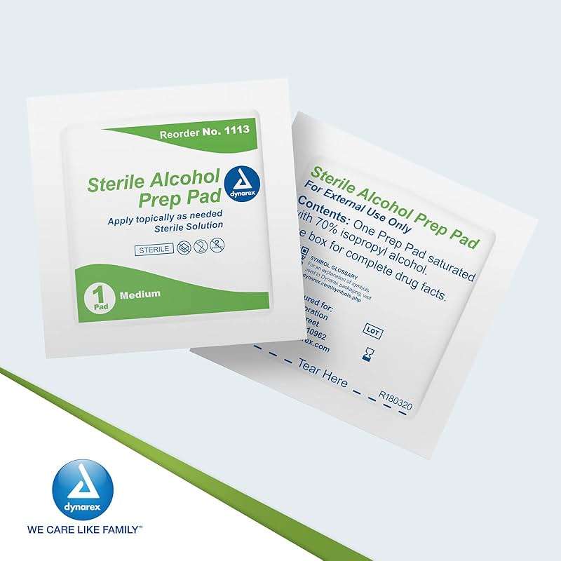 Dynarex DynaSafety Sterile Alcohol Prep Pads - Medium - 70% Isopropyl Alcohol, Individually Wrapped, Soft Cleaning Wipes - 200 per Box - Image 6