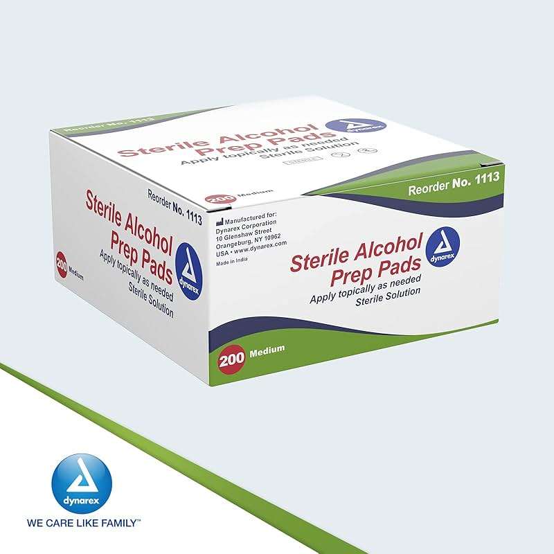 Dynarex DynaSafety Sterile Alcohol Prep Pads - Medium - 70% Isopropyl Alcohol, Individually Wrapped, Soft Cleaning Wipes - 200 per Box - Image 7
