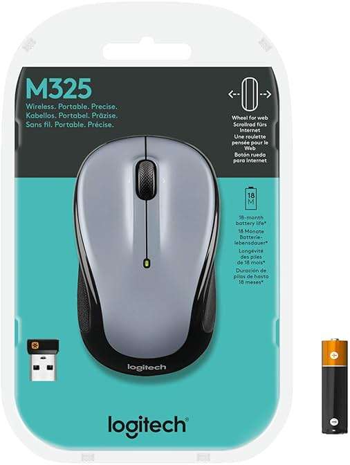 Logitech Wireless Mouse M325 with Designed-For-Web Scrolling - Light Silver - Image 10