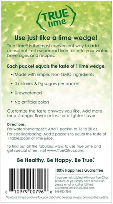 True Lime 100ct (Pack of 1) - Water Enhancer - Bulk Dispenser - 0 Calorie Drink Mix Packets for Water - Sugar Free Lime Flavoring Powder Packets - Image 5