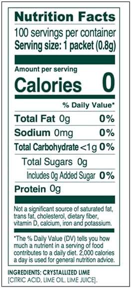 True Lime 100ct (Pack of 1) - Water Enhancer - Bulk Dispenser - 0 Calorie Drink Mix Packets for Water - Sugar Free Lime Flavoring Powder Packets - Image 8