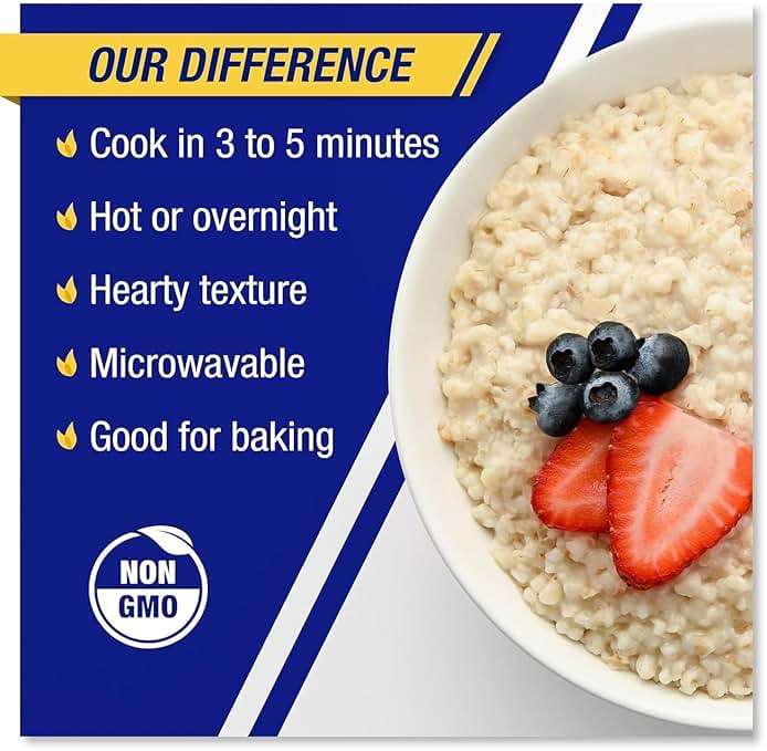 Coach's Oats Whole Grain Oatmeal 3 lbs (48 oz) | Quick-Cooking, Steel Cut Texture and Heart-Healthy | Enjoy the Perfect Start to Your Day - Image 4
