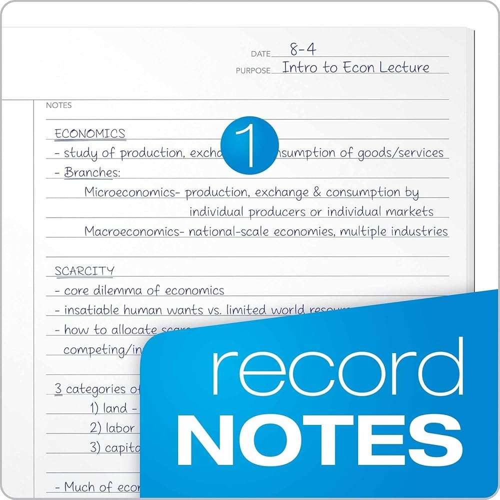 Oxford FocusNotes Writing Pad, Clear Note-Taking System, 8.5 x 11 Sheets, Guided Note, Cue & Summary Sections, 50 Sheets, Professional School and Office Notepad, Proudly Made in the USA - Image 4