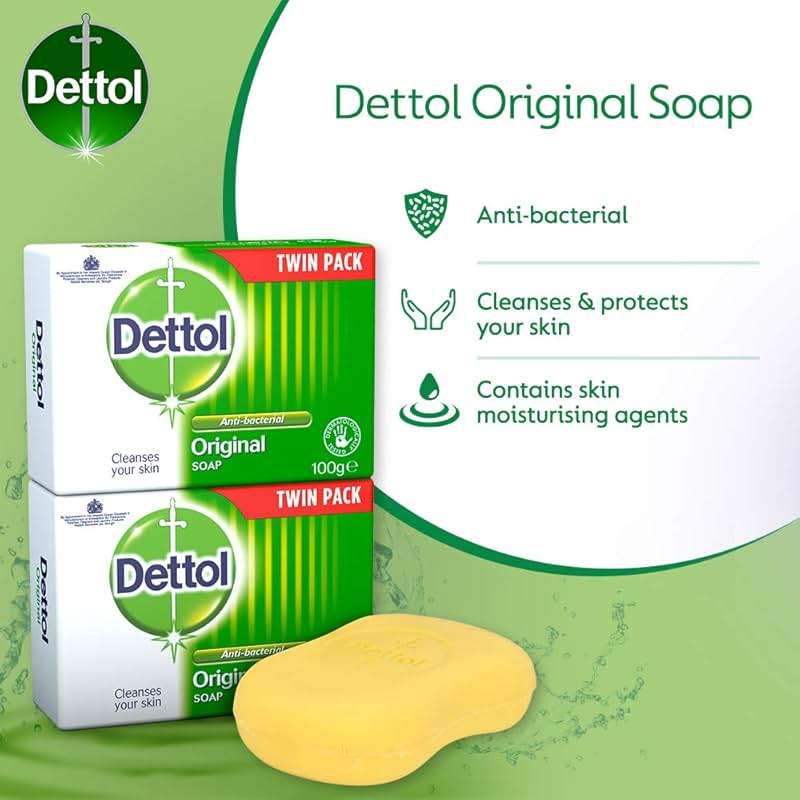 Dettol Anti Bacterial Original Soap 100g Twin Pack Dermatologically Tested - Image 5