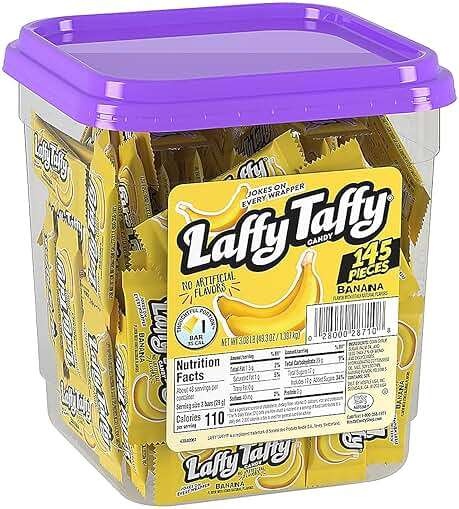 Laffy Taffy Candy, Banana Flavor, Individually Wrapped Candy (145 Pieces) - Image 1
