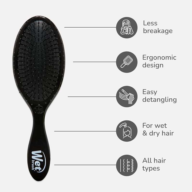 Wet Brush Original Detangling Hair Brush, Classic Black - Ultra-Soft IntelliFlex Bristles - Detangler Brush Glide Through Tangles With Ease For All- For Women, Men, Wet & Dry Hair - Image 4