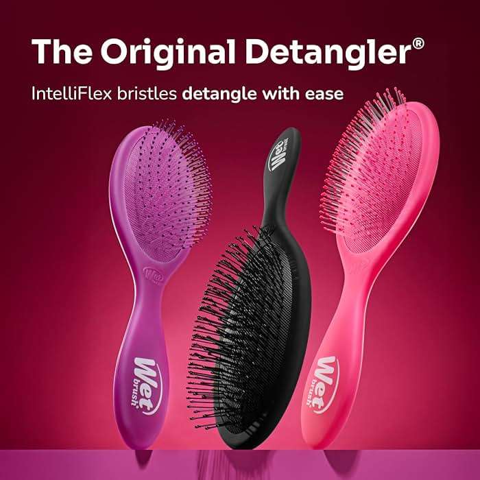Wet Brush Original Detangling Hair Brush, Classic Black - Ultra-Soft IntelliFlex Bristles - Detangler Brush Glide Through Tangles With Ease For All- For Women, Men, Wet & Dry Hair - Image 10