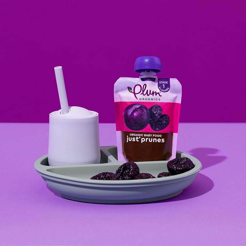 Plum Organics - 4+ Months Organic Baby Food Pouches - Just Punes - Non-GMO - Fruit & Veggie Blends On-The-Go Pouches for Baby & Toddler Meals - Quality Tested Ingredients - 3.5 oz (Pack Of 12) - Image 8