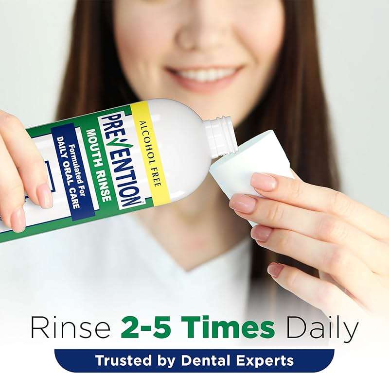 Prevention Daily Care Alcohol-Free Mouthwash, Hydrogen Peroxide Teeth Whitening with Soothing Fresh Mint for Bad Breath Treatment, Fluoride-Free Gum Care Oral Mouth Rinse 16 oz 1 Pack - Image 6