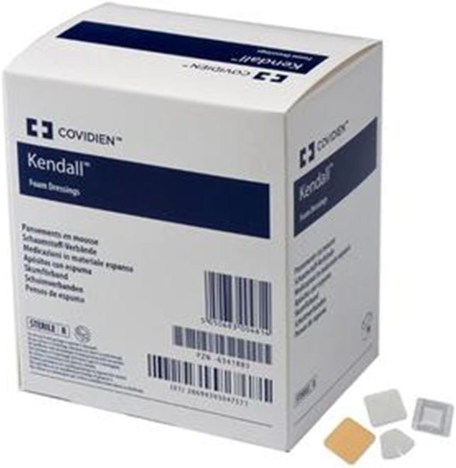 COVIDIEN Kendall Hydrophilic Foam Dressing, Foam Wound Dressing, 3.5x3 Inches, 10 Count - Product Image