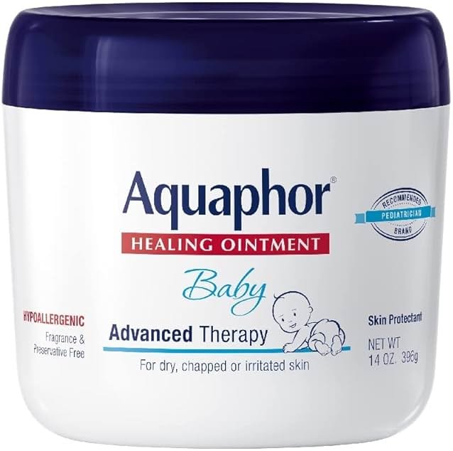 Aquaphor Baby Healing Ointment Advanced Therapy Skin Protectant for Chapped or Dry Skin, Drool Rash and Diaper Rash Ointment, 14 Oz Jar - Product Image