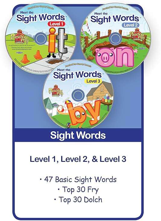 Preschool Prep Series Collection - 10 DVD Boxed Set (Meet the Letters, Meet the Numbers, Meet the Shapes, Meet the Colors, Meet the Sight Words 1, 2 & 3, Meet the Phonics - Letter Sounds, Digraphs & Blends - Image 4