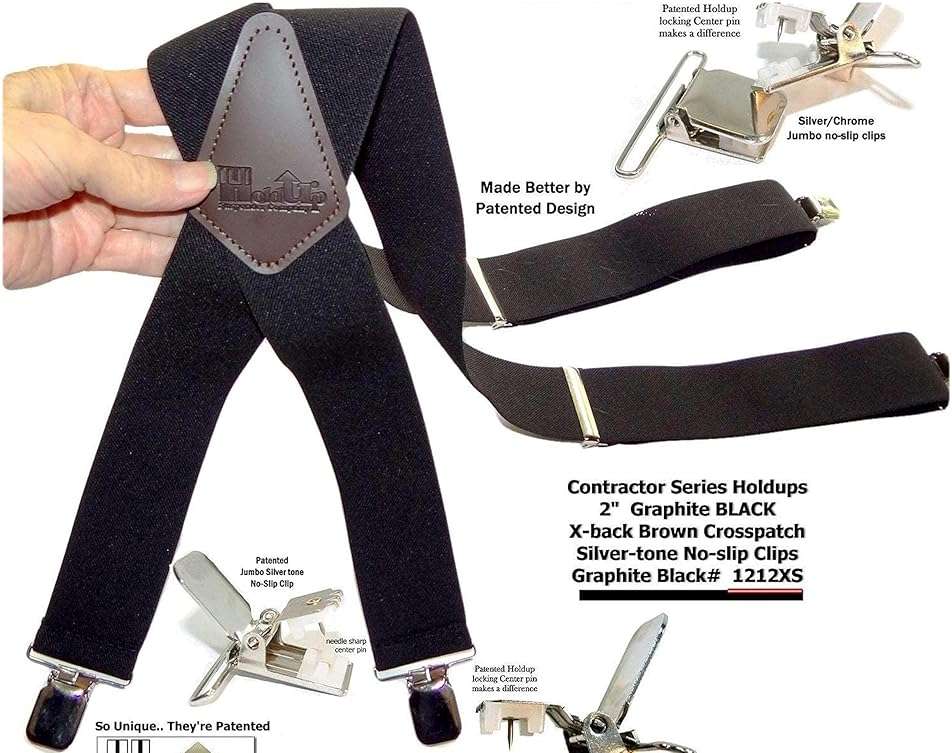 Hold-Up Suspender Co. Holdup 2" Wide Contractor Suspenders for Men with Patented No-slip metal clip. - Image 5