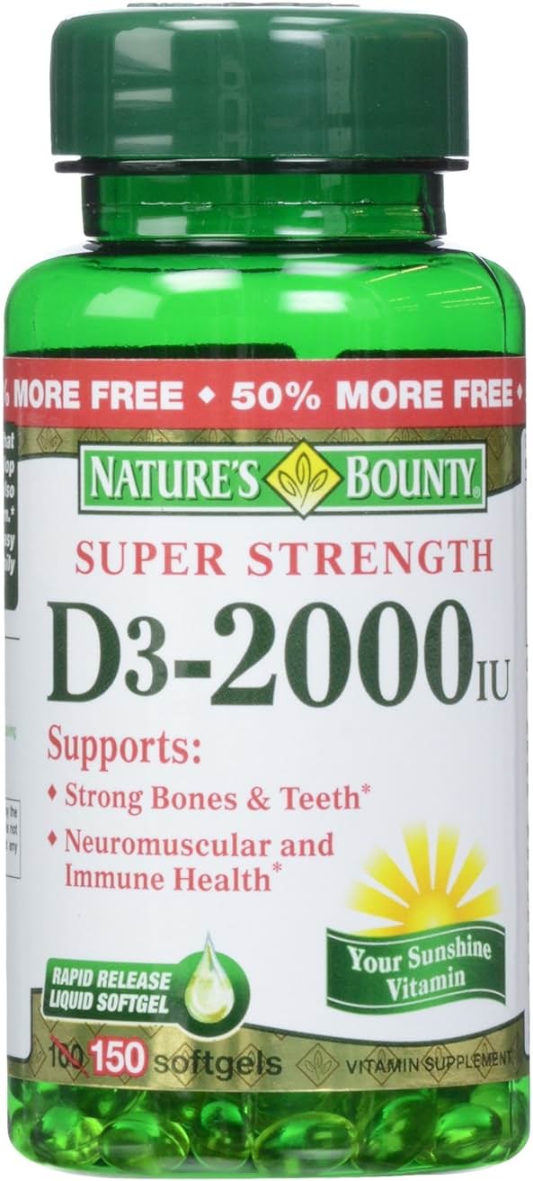 Nature's Bounty, D 2000 Iu Softgels, 150 Count - Product Image