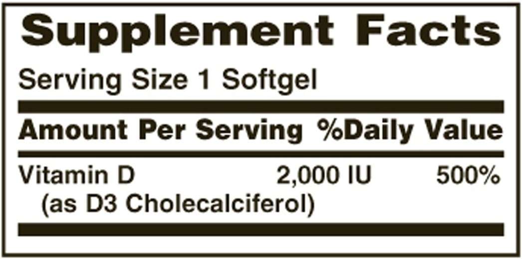 Nature's Bounty, D 2000 Iu Softgels, 150 Count - Image 3