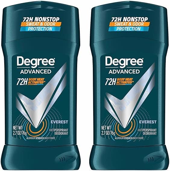 Degree Men Advanced Antiperspirant Deodorant Everest 2 Count 72-Hour Sweat and Odor Protection Antiperspirant For Men With Body Heat Activated Technology 2.7 oz - Product Image