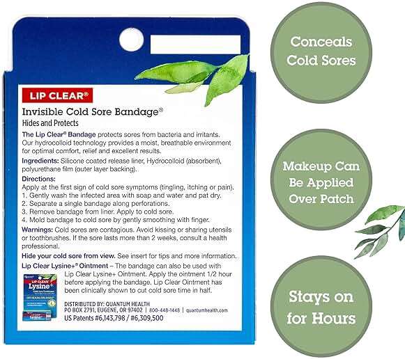 Quantum Health Lip Clear Invisible Cold Sore Patches for Lips Help Soothe Shield & Hide Cold Sores - Helps Prevent Contamination - Fever Blister Bandages for Women & Men - 12 Count - Image 2