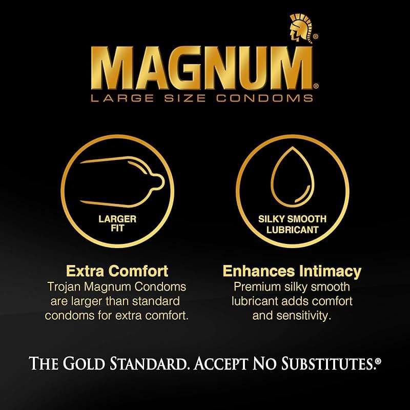 TROJAN Magnum Thin Condoms, Large Size Lubricated Magnum Condoms, 12 Count - Image 3
