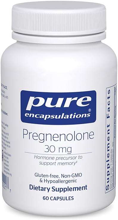 Pure Encapsulations Pregnenolone - 30 mg - Hormone Support - Memory Support & Brain Supplement* - Gluten Free & Vegan - 60 Capsules - Image 1