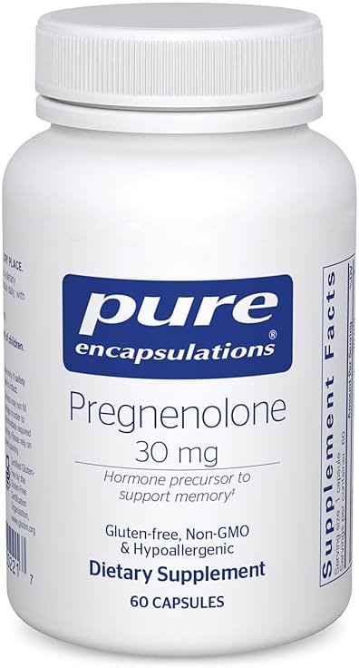 Pure Encapsulations Pregnenolone - 30 mg - Hormone Support - Memory Support & Brain Supplement* - Gluten Free & Vegan - 60 Capsules - Product Image