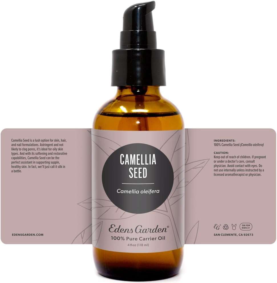 Edens Garden Camellia Seed Carrier Oil- 100% Pure Premium Cold Pressed & Hexane Free, Natural Moisturizer for Face, Skin, Hair, Scalp & Nail Care, Diluting Essential Oils & Massage 118 ml (4 fl oz) - Image 9