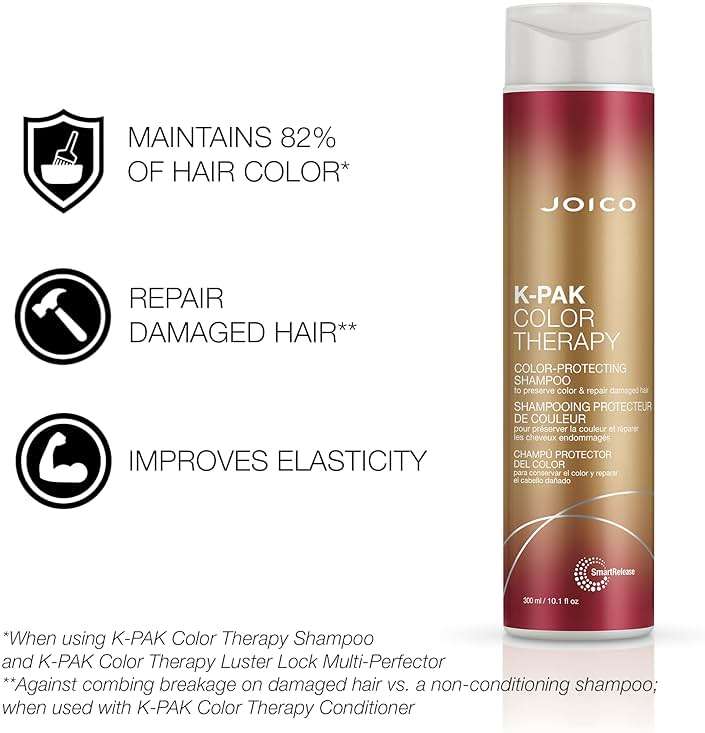 Joico K-PAK Color Therapy Color-Protecting Shampoo & Conditioner Set | For Color-Treated Hair | Boost Shine | Improve Elasticity | Repair Breakage | Rebuild Damaged Hair | With Keratin & Argan Oil - Image 3
