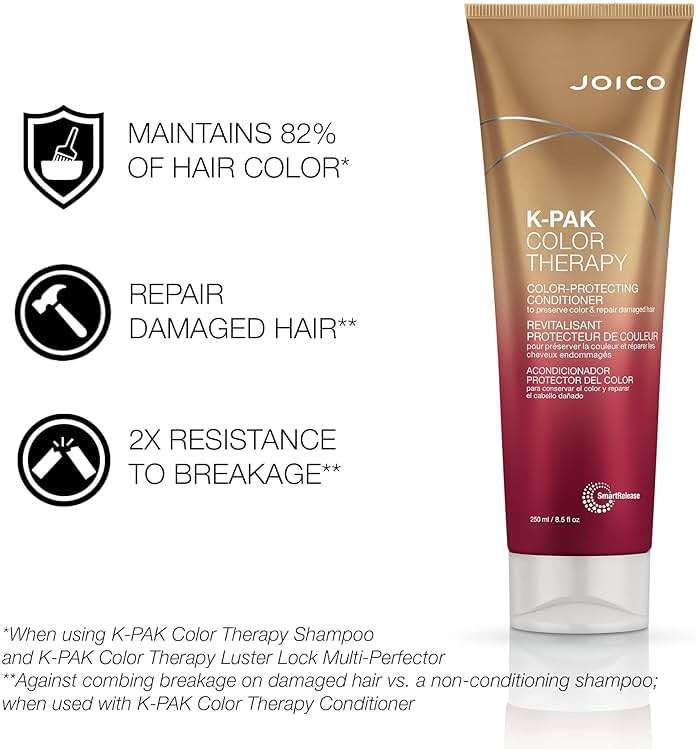 Joico K-PAK Color Therapy Color-Protecting Shampoo & Conditioner Set | For Color-Treated Hair | Boost Shine | Improve Elasticity | Repair Breakage | Rebuild Damaged Hair | With Keratin & Argan Oil - Image 4