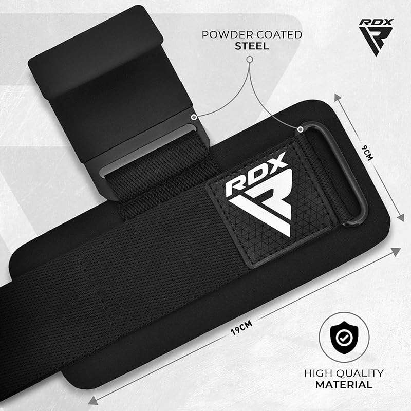 RDX Weight Lifting Hooks for Deadlifting (Pair) - 600Lbs Capacity - 8MM Neoprene Wrist Support Wraps - Grip Enhancer for Pull Ups Lat Pulldowns Rows - Adjustable Gym Workout Power Straps for Men Women - Image 6