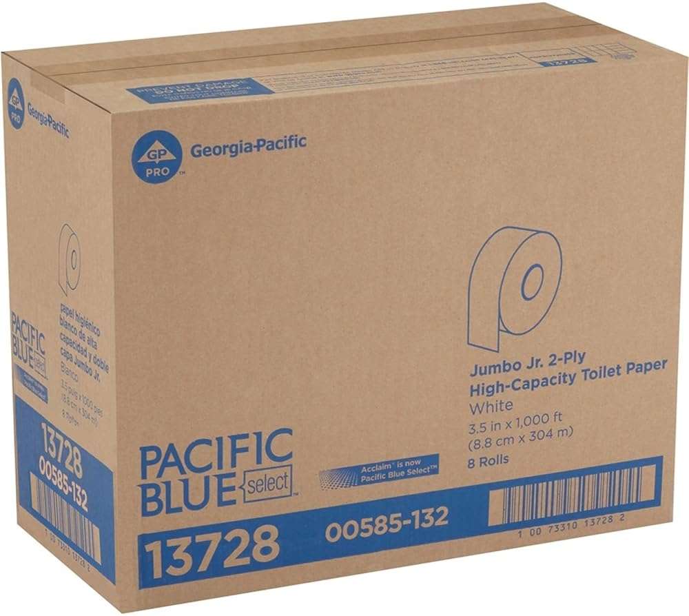 Pacific Blue Select by Georgia-Pacific PRO Jumbo Jr 2-Ply High-Capacity Toilet Paper, White, 1000 Feet Per Roll, 8 Toilet Tissue Rolls Per Case, 13728 - Image 8