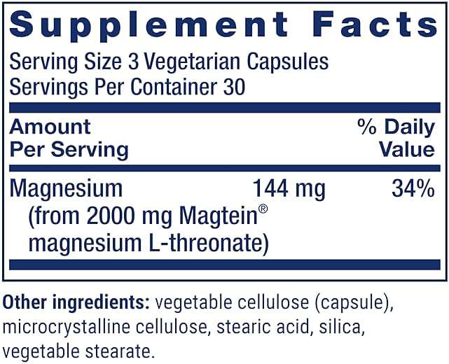 Life Extension Neuro-Mag Magnesium L-Threonate, Memory Health, Quick Thinking, Cognitive Health Support, Vegetarian, Non-GMO, 90 Vegetarian Capsules (144 mg from 2000 mg Magtein magnesium L-threonate - Image 3