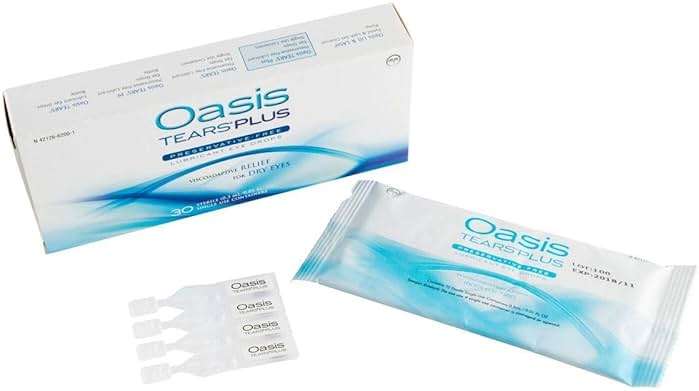 Oasis TEARS PLUS Preservative-Free Lubricant Eye Drops, 30 containers, 0.3 ML/0.01 FL OZ - Image 1