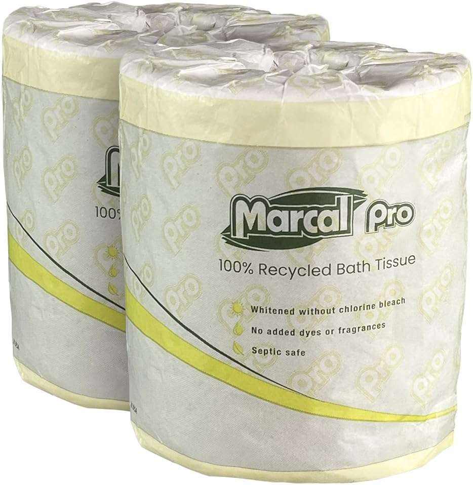 100% Recycled Two-Ply Bath Tissue, Septic Safe, 2-Ply, White, 500 Sheets/Roll, 48 Rolls/Carton - Image 2