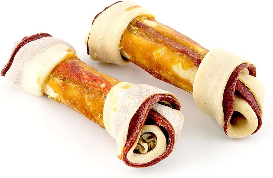 Good'n'Fun Good ’N’ Fun Triple Flavor Chews, Rawhide Treats For Dogs, 6-Inch Bone - Image 5