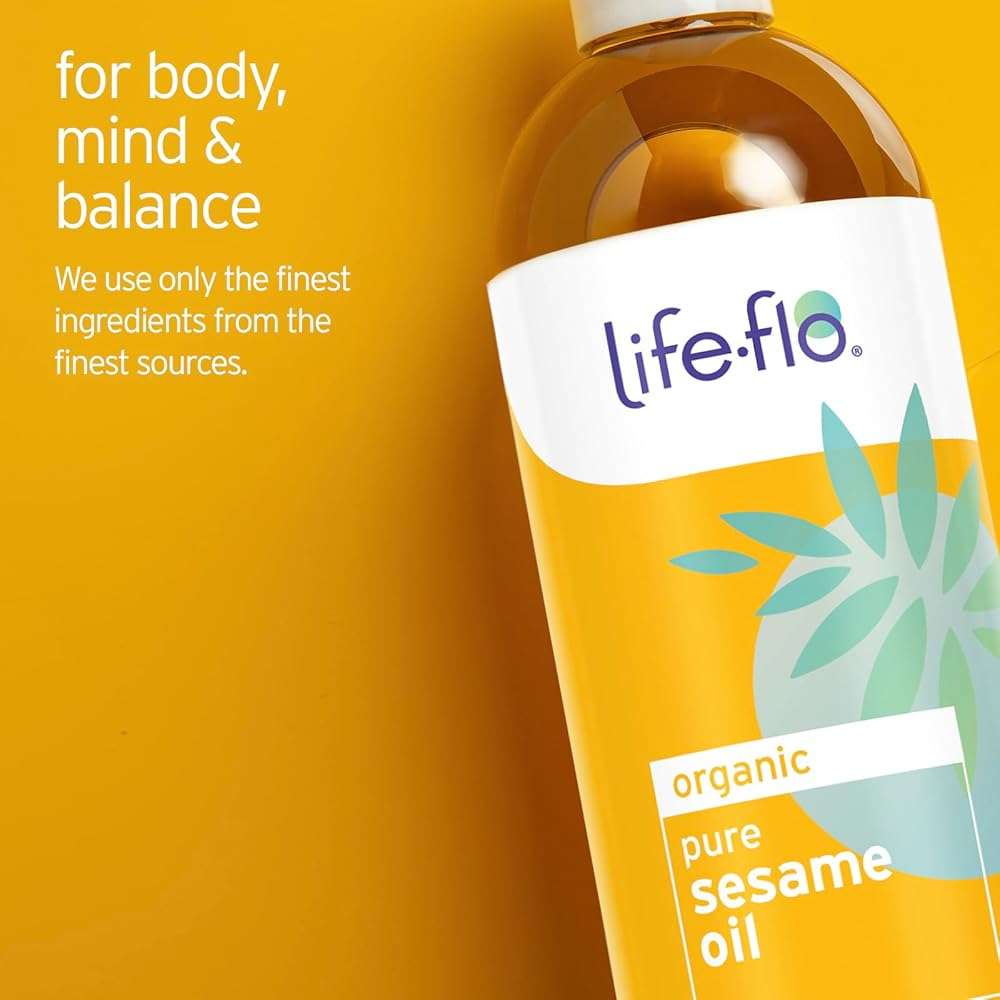 LIFE-FLO Organic Sesame Oil - Face and Body Oil - Body Moisturizer and Nutrient for Dry Skin Care - Ideal for Massage - Extracted from Organic Sesame Seeds - 60-Day Guarantee - 16oz - Image 5