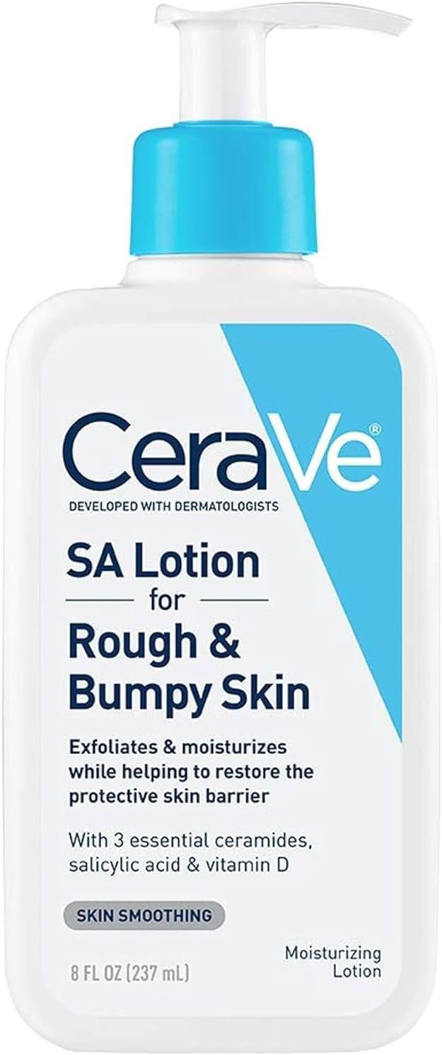 CeraVe SA Lotion for Rough & Bumpy Skin, Vitamin D, Hyaluronic Acid, Lactic Acid & Salicylic Acid Lotion, Fragrance Free & Allergy Tested, 8 Ounce - Product Image