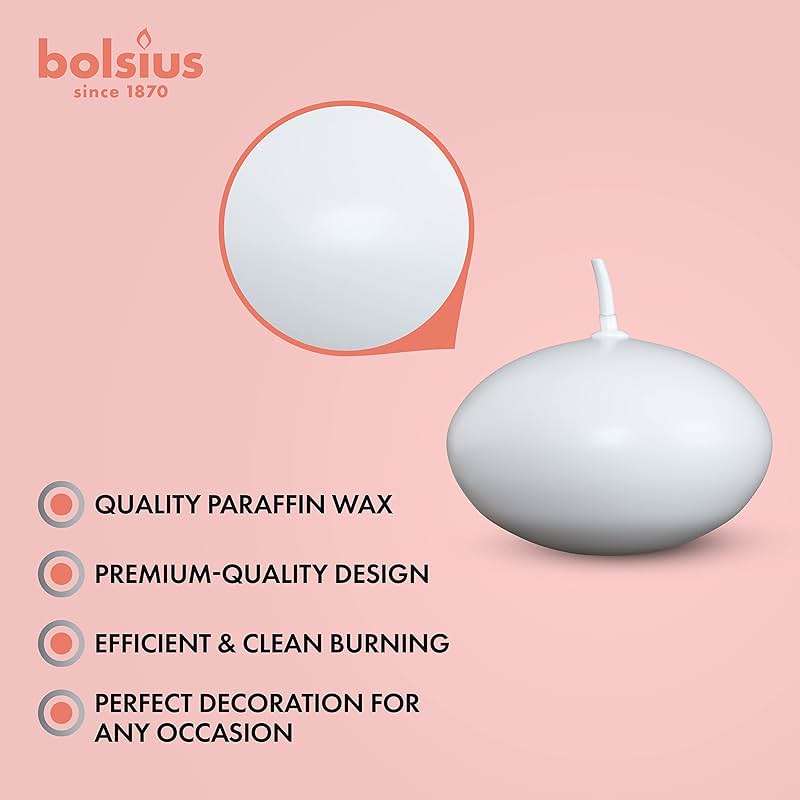 Bolsius White Floating Candles 1.75 Inch, 20 Pack Candle Set – 4,5 Hours Burn Time – Premium European Quality – Smokeless & Dripless Smooth Flame – 100% Cotton Wick – Beach, Wedding, & Party Accessory - Image 9