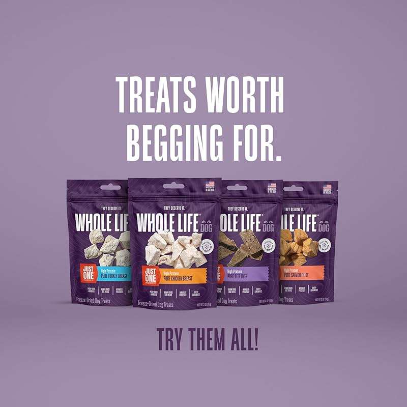 Whole Life Dog Just One Salmon Freeze Dried Dog Treats - Human Grade High Protein Food, Healthy Training Snacks, Freeze Dried Salmon Food Toppers, USA Made Natural Treats - 8 oz (Value Pack of 1) - Image 7
