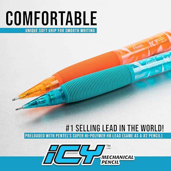 Pentel Icy Razzle-Dazzle Mechanical Pencil, (0.7mm), Assorted Barrels, Color May Vary, Pack of 12 (AL27RDBP12M) - Image 3