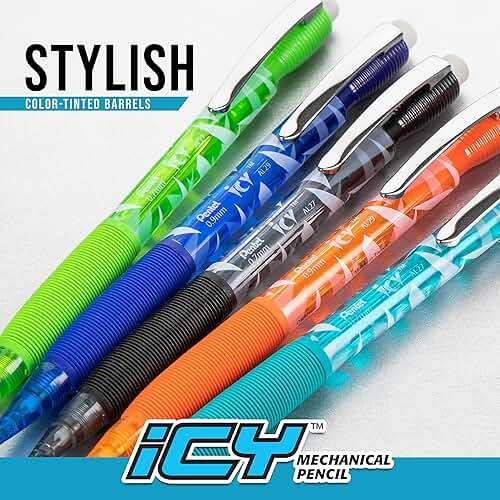 Pentel Icy Razzle-Dazzle Mechanical Pencil, (0.7mm), Assorted Barrels, Color May Vary, Pack of 12 (AL27RDBP12M) - Image 4