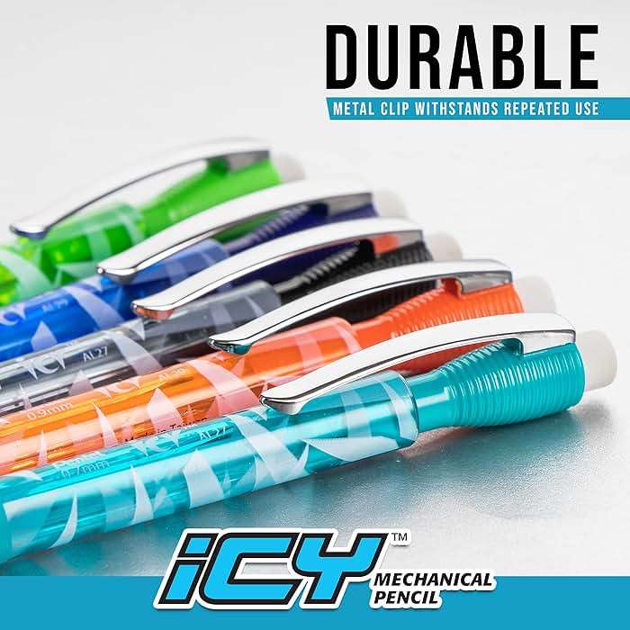 Pentel Icy Razzle-Dazzle Mechanical Pencil, (0.7mm), Assorted Barrels, Color May Vary, Pack of 12 (AL27RDBP12M) - Image 5