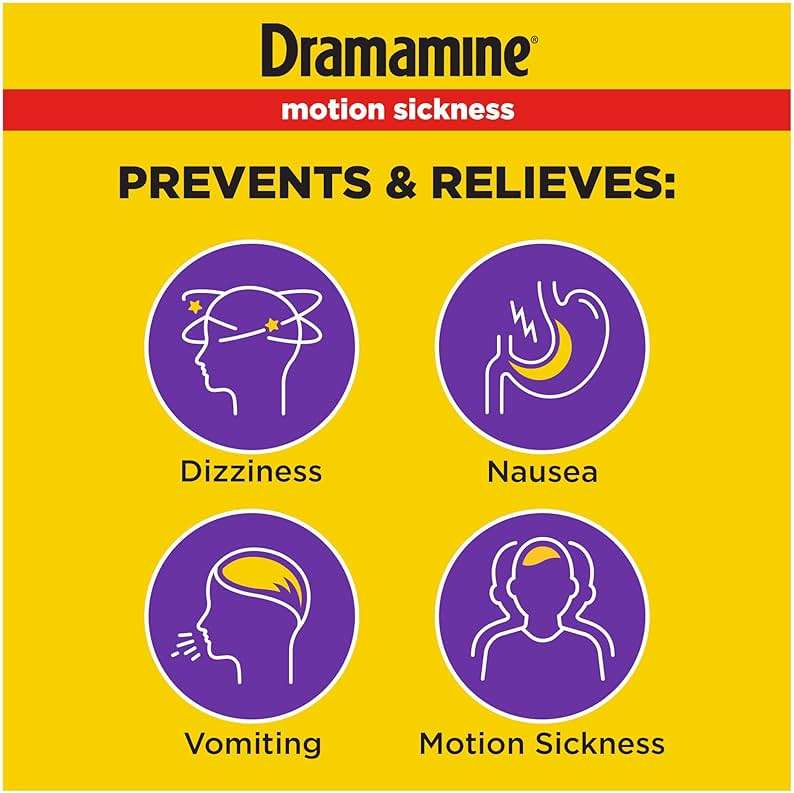 Dramamine Motion Sickness Less Drowsy, Travel Vial, Multicolor, 8 Count - Image 2