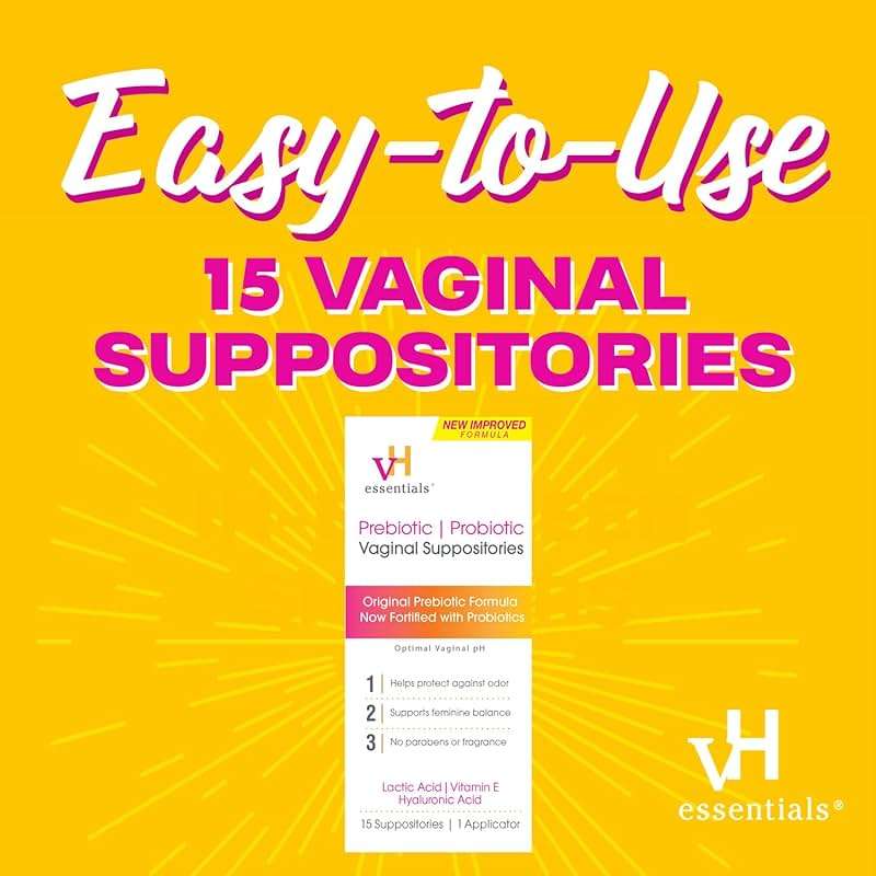 vH essentials Prebiotic pH Balanced Vaginal Suppositories, Naturally Protect Against Odor, 15 Count Box - Image 5