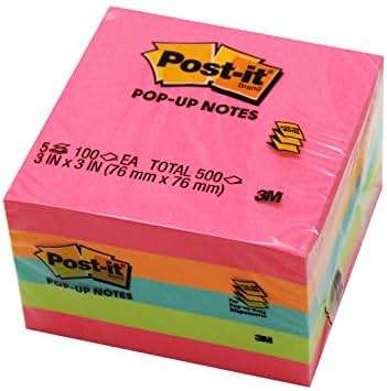 Post-it Pop-up Notes, 3" x 3", Assorted, 100 Sheets Per Pad, 5 Pads - Image 1