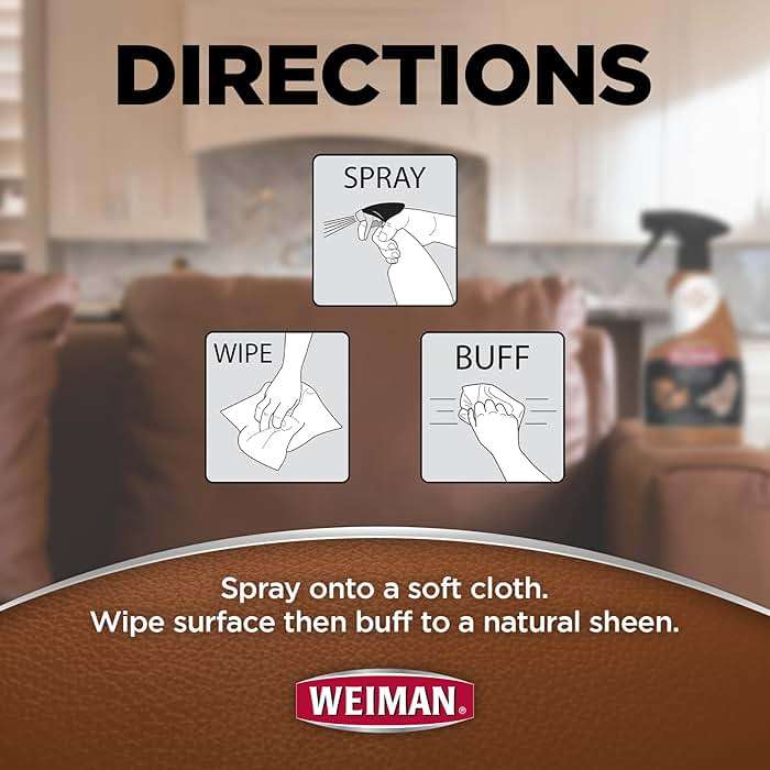 Weiman Leather Cleaner & Conditioner - Cleans, Restores & Protects Leather, UV Protection Prevent Cracking & Fading, Auto, Sofas, Shoes, Bags & All Finished Leather Surfaces, 1 Pack, 12 Fl Oz - Image 7