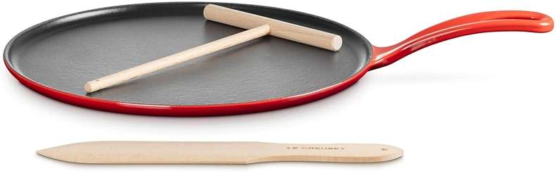Le Creuset Enameled Cast Iron Traditional Round Crepe Pan, 10.25", Cerise - Image 3