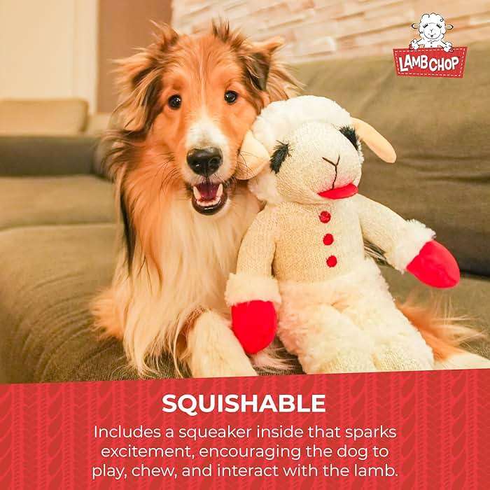 Multipet Lamb Chop Dog Plush Toy - Squeaky Toy for All Dogs - Extra Soft Plush - Stuffed Animal for Cuddling & Playing - Jumbo (24", Cream) - Image 4