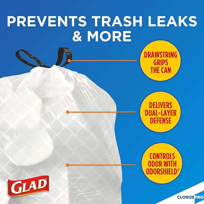 CloroxPro Glad ForceFlex Tall Drawstring Trash Bags, 13 Gal, 100 Ct (Pack May Vary) - Image 3