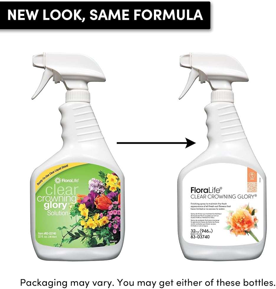FloraLife Clear Crowning Glory - Liquid Shield Finishing Spray for Fresh-Cut Flowers - 32fl oz - Image 2