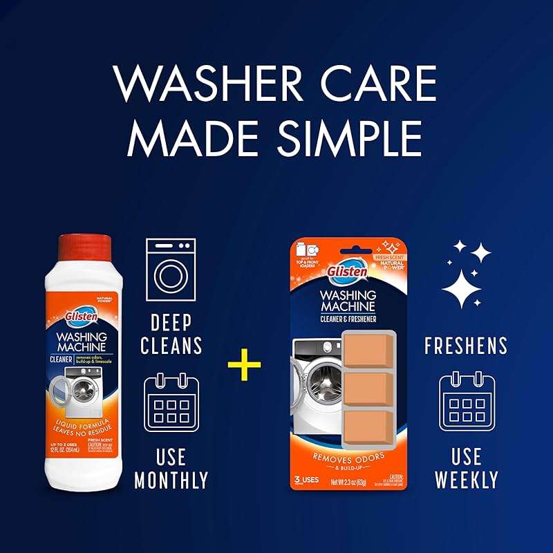 Glisten Washing Machine Cleaner, Helps Remove Odor, Buildup, and Limescale, Fresh Scent, Made in the USA, 12 Ounce Bottle - Image 7